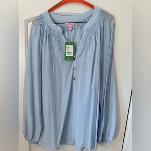 Lilly Pulitzer Sky Blue Elsa Blouse